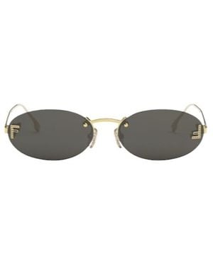 Fendi Eyewear Oval Frame Sunglasses - White