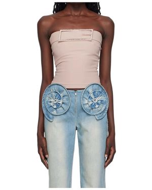 16Arlington Pin-Buckle Tube Top - Blue