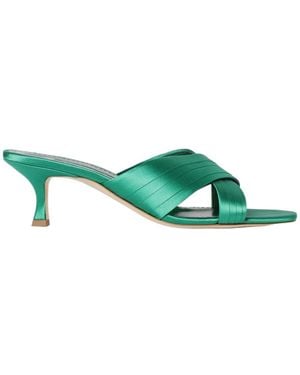 Manolo Blahnik Round-Toe High-Heeled Sandals - Green