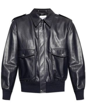 Givenchy Aviator Leather Jacket - Blue