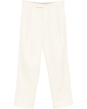 Pt Pantaloni Pleated Wool Trousers - White