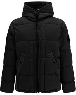 Stone Island Long-Sleeved Cotton-Padded Jacket - Black