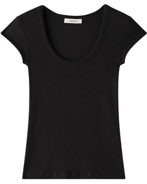 JOSEPH Saba Ribbed Top - Black