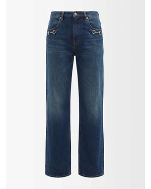 Gucci Horsebit Straight-Leg Jeans - Blue