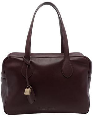 Brunello Cucinelli Ruby Padlock Tote Bag - Purple