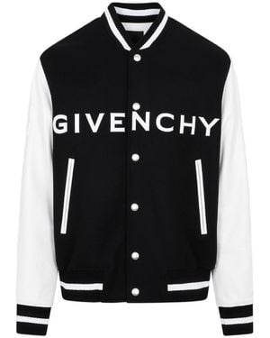 Givenchy Logo Detailed Varsity Bomber Jacket - Black