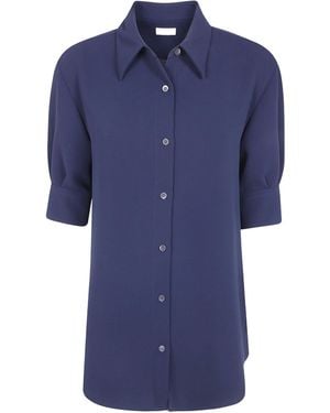 Dries Van Noten Cuffed Crepe Shirt - Blue