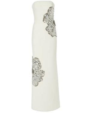 Rebecca Vallance Layana Strapless Embellished Gown - White