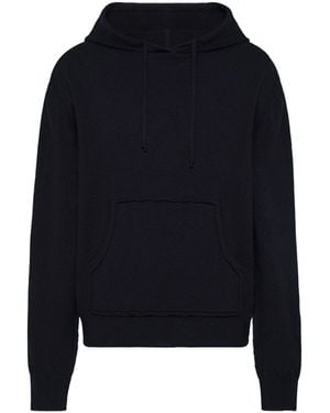 Maison Margiela Knitted Drawstring Hoodie - Blue