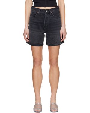Agolde Denim Shorts With Belt Loops - Grey