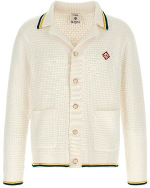 CASABLANCA Pyramide D'Oranges Embroidered Cardigan - White