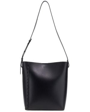 Jil Sander Rectangular-Shaped Logo Embossed Tote Bag - Black