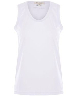 Comme des Garçons Comme Des Garçons Logo Printed Tank Top - White