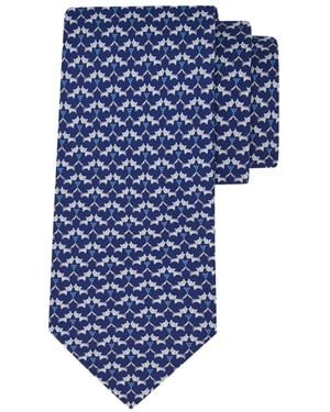 Ferragamo Tales Print Silk Tie - Blue