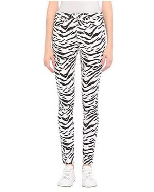Saint Laurent Zebra Print Casual Trousers - White