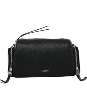 Tory Burch Mini Perry Voyager Grained-Leather Cross Body Bag - Black