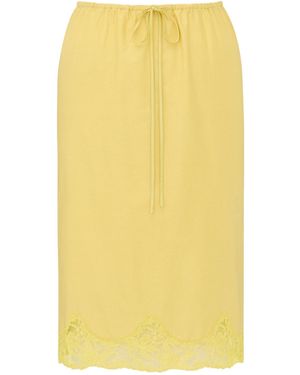 Saint Laurent Laced Half-Slip Skirt - Yellow
