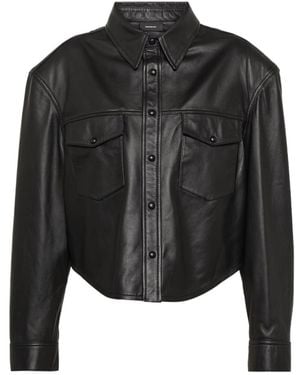 Wardrobe NYC Leather Jacket With Snap Fastening - Black
