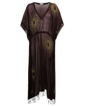 Dries Van Noten V-Neck Dress - Brown