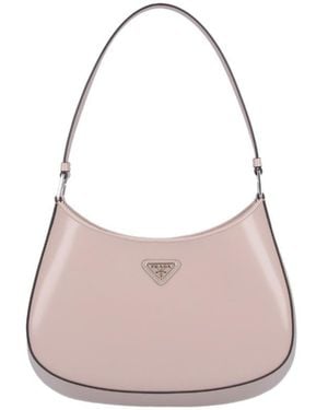 Prada Cleo Brushed Leather Shoulder Bag - Pink