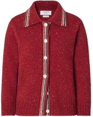 Thom Browne Hector Pointelle-Knit Cardigan - Red