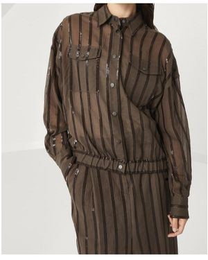 Brunello Cucinelli Dazzling Embroidery Jacket - Brown