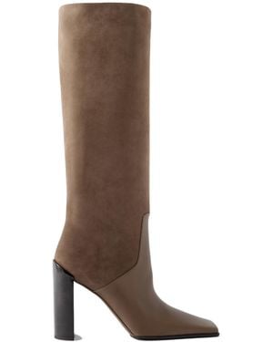 Alaïa Square-Toe Boots - Brown