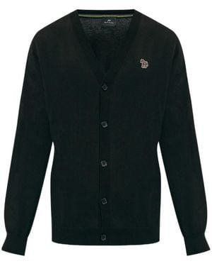 Paul Smith Zebra-Patch Cardigan - Black