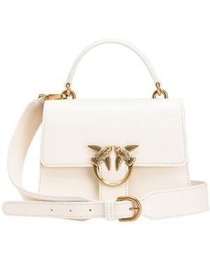 Pinko Love One Fold-Over Tote Bag - White