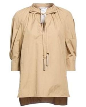 Max Mara Stand-Collar Three-Quarter Sleeve Blouse - Natural
