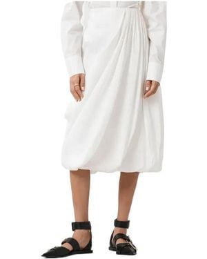 AllSaints Nia Draped Midi Skirt - White