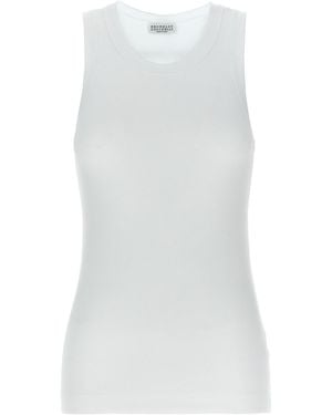 Brunello Cucinelli Ribbed Top - White