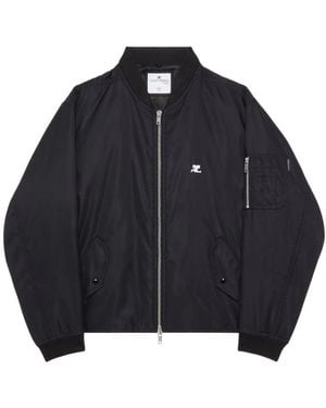 Courreges Courrèges Logo Embroidered Bomber Jacket - Blue