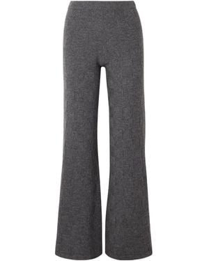 The Elder Statesman Cashmere Wide-Leg Track Trousers - Grey