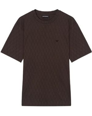 Emporio Armani Logo-Embroidered T-Shirt - Black