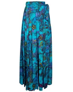 Dior Long Pleated Skirt - Blue