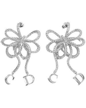Dior Infinity Bow Earrings - White