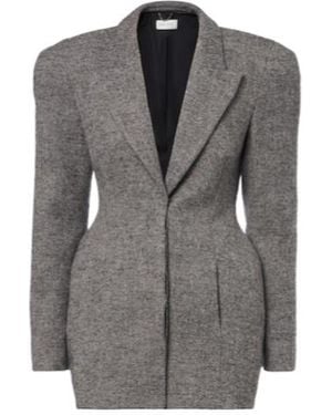Magda Butrym Herringbone Wool-Blend Blazer Dress - Grey