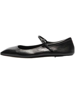 Aeyde Nappa Leather Ballet Flats - Black