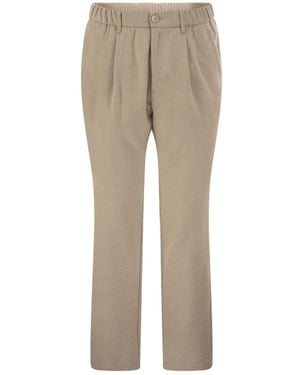 Herno Elasticated Waist Straight-Leg Pants - Natural