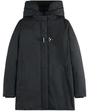 Fay Technical Gabardine Toggle Coat - Black