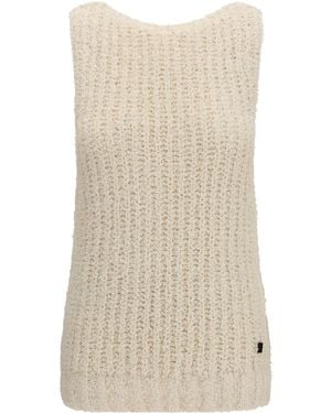 Balmain Vest With Logo Detail - Natural