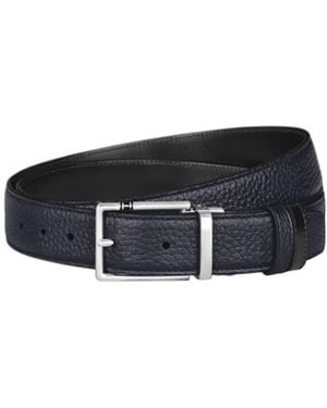 Montblanc Reversible Textured Buckle Belt - Blue