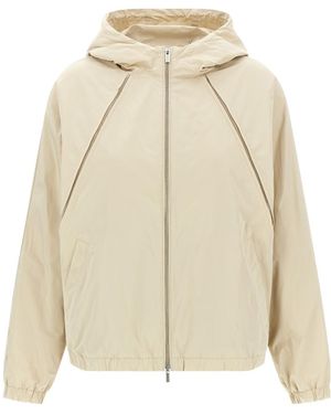 Peserico Hooded Zip-Up Windbreaker - Natural