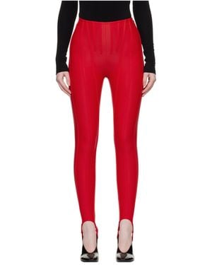 Mugler Body-Fitting Leggings - Red