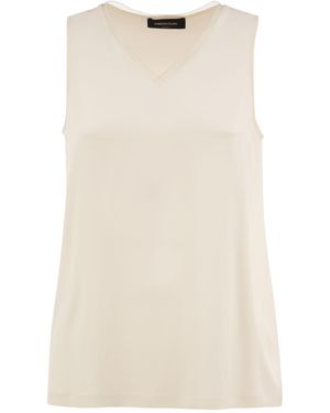 Fabiana Filippi Sleeveless V-Neck Vest - Natural