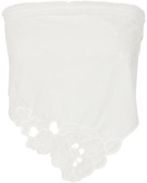 SIR. Embroidered Halter Neck Strap - White