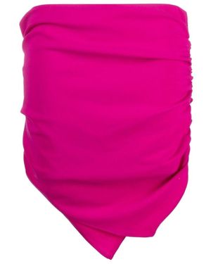 The Attico The Hatty Ruched Low Rise Mini Skirt - Pink