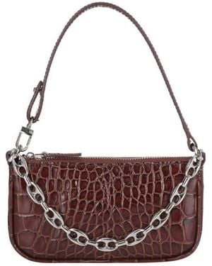 BY FAR Embossed Zipper Tote - Purple