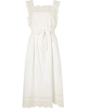 Sea Spaghetti Strap Midi Dress - White